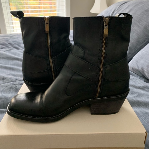 Zara Leather Boots Black Size 9/40 - Picture 4 of 8
